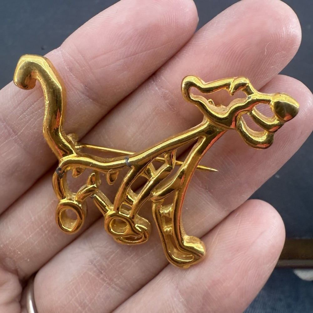 Disney Tigger Gold Tone Brooch 1.5" Vintage Disney Tigger Pin Winnie The Pooh - Picture 4 of 6